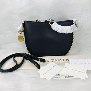 Stella McCartney Black and Gold Crossbody Bag